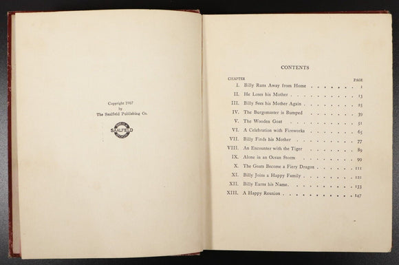 1907 Billy Whiskers' Travels by F.G. Wheeler Antique American Children's Book