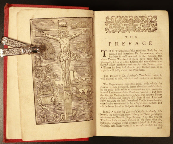 1746 The Christians Pattern + Prayers For The Sick by T. Kempis Antiquarian Book