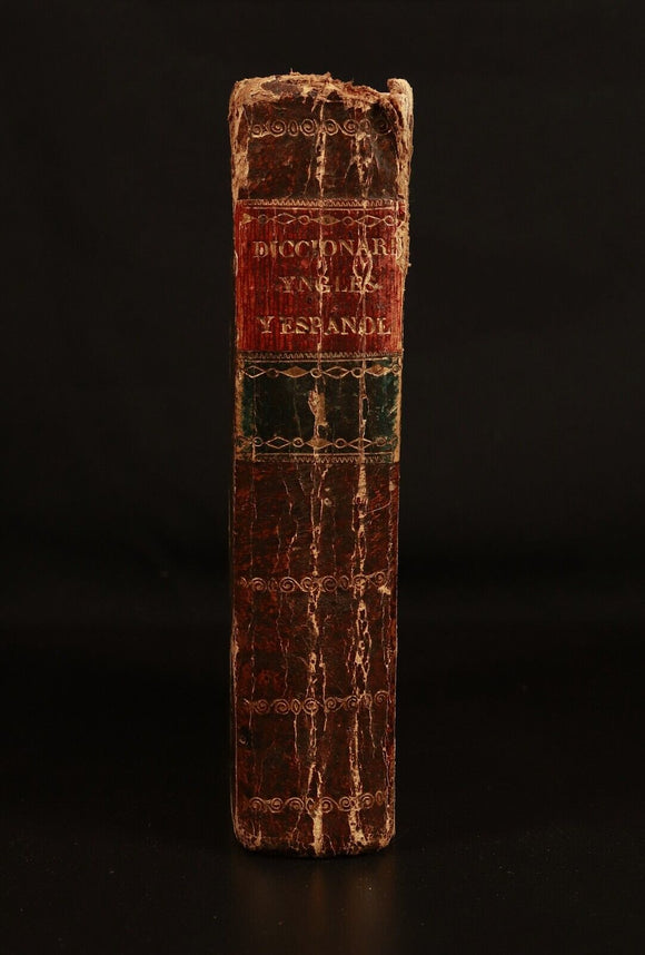1803 Nuevo Diccionario Portatil Espanol E Ingles Antiquarian Dictionary Book