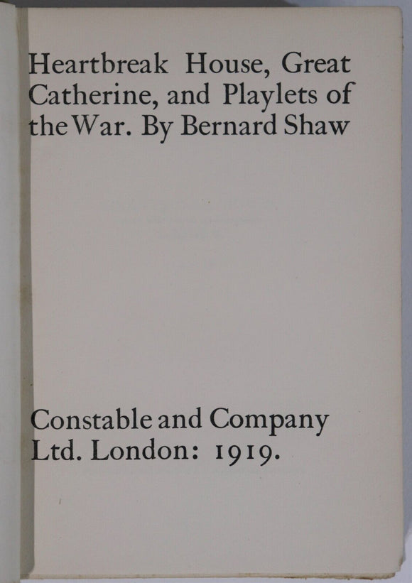 c1920 6vol Collected Works Of Bernard Shaw Literature Book Collection