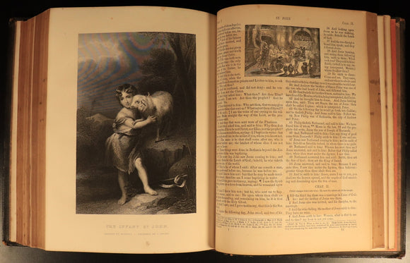 1865 The Pictorial Catholic Bible by Rev Dr Cullen Antiquarian Leather Bible