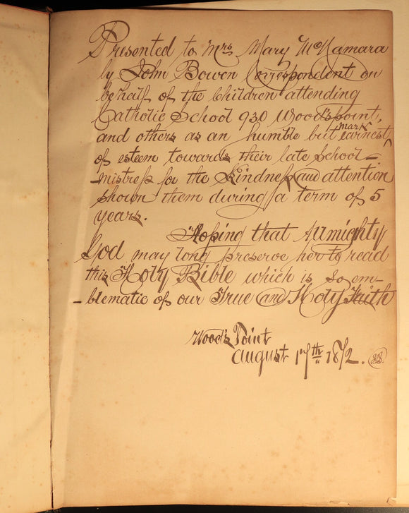 1865 The Pictorial Catholic Bible by Rev Dr Cullen Antiquarian Leather Bible