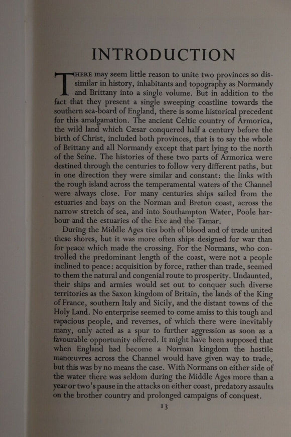 1953 Normandy & Brittany by Ralph Dutton Antique French History & Travel Book