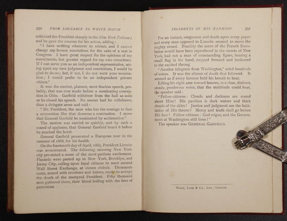 c1915 From Log Cabin To White House W.M. Thayer Antique American History Book