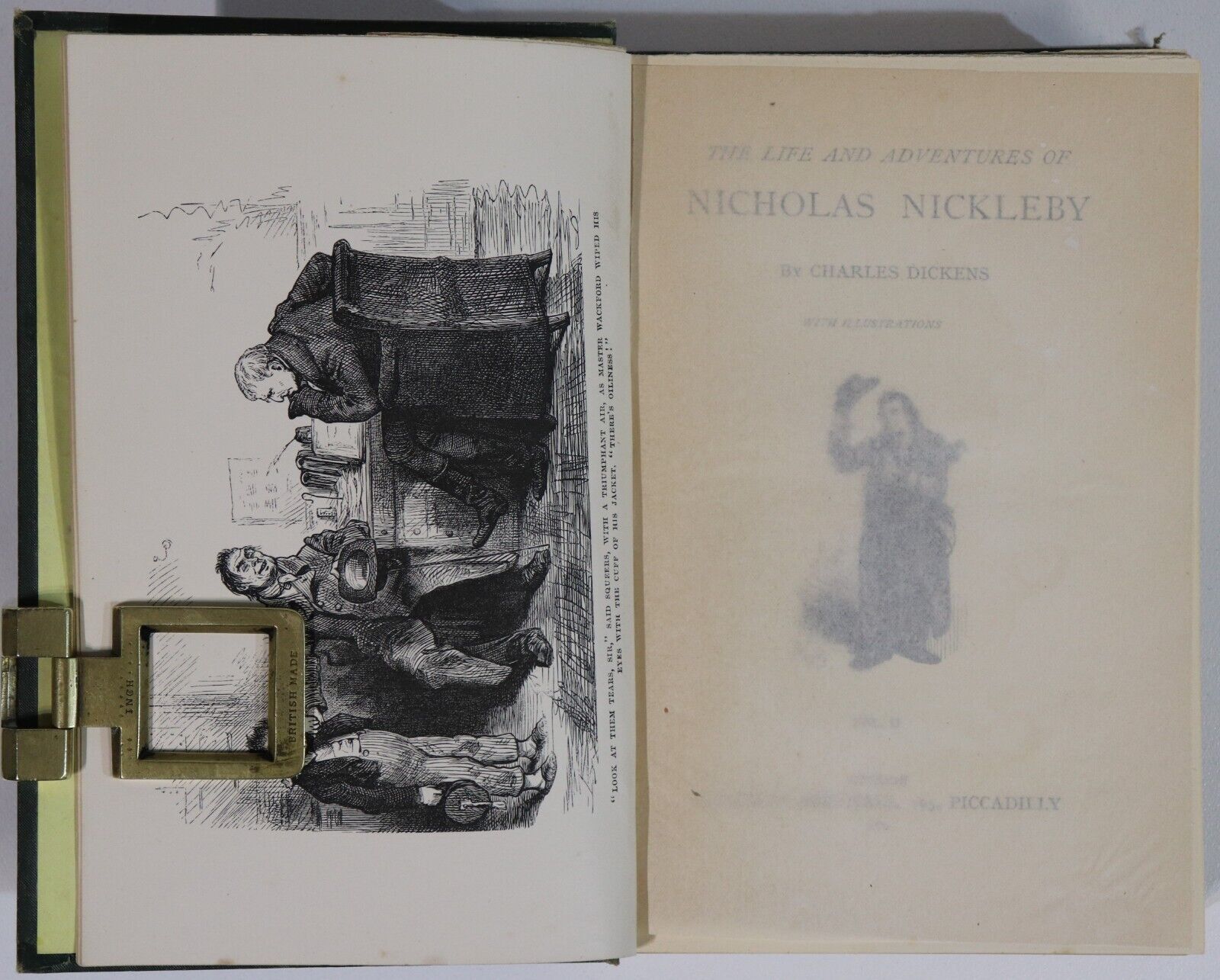 1879 2vol Nicholas Nickleby by Charles Dickens Antique British Fiction Book Set