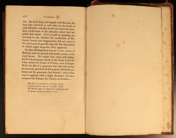 1822 Historical Romances Ivanhoe by Walter Scott Antiquarian Fiction Book 2vol