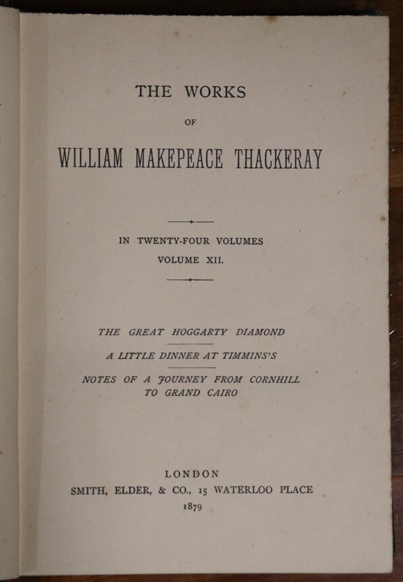 1879 The History Of Samuel Titmarsh by WM Thackeray Antique British Fiction Book