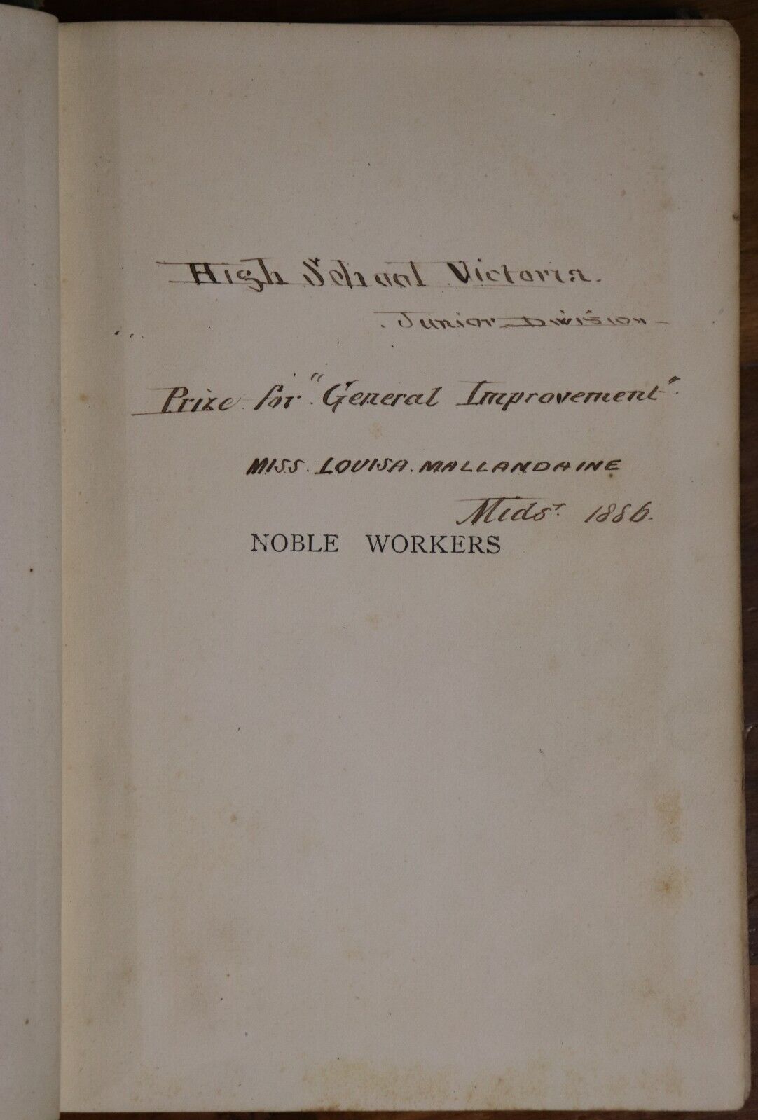 c1885 Noble Workers by H.A. Page Young Men's Motivational History Book