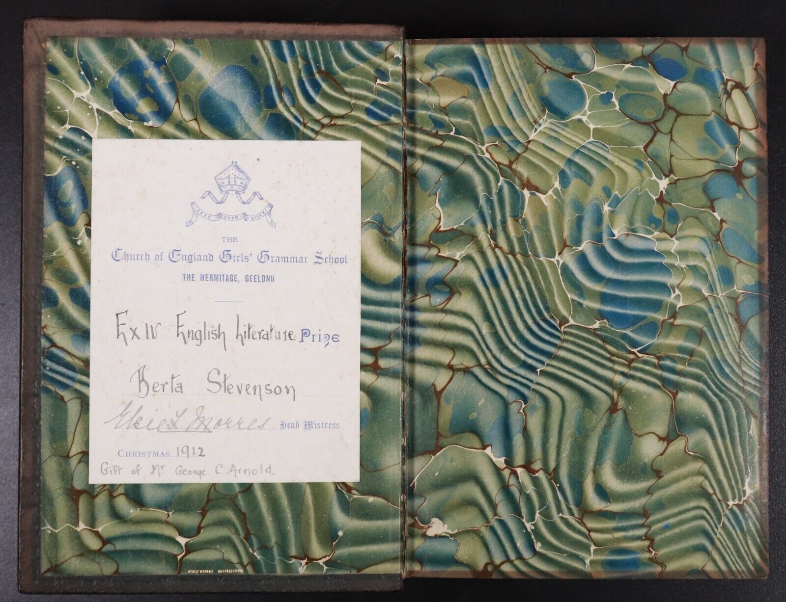 1906 Alfred Lord Tennyson A Memoir By His Son Antique Book Prize Binding Marbled