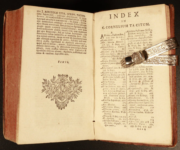 1733 C. Cornelii Taciti Opera Nova Editio Antiquarian Roman History Book Latin