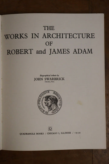 1959 Works In Architecture of R&J Adams Antique Architect Reference Book - 0