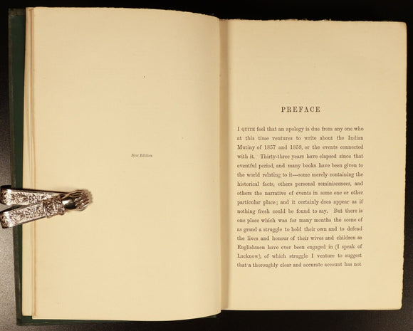 1893 Siege Of Lucknow Diary by Lady Inglis Antique British Military Book w/Map
