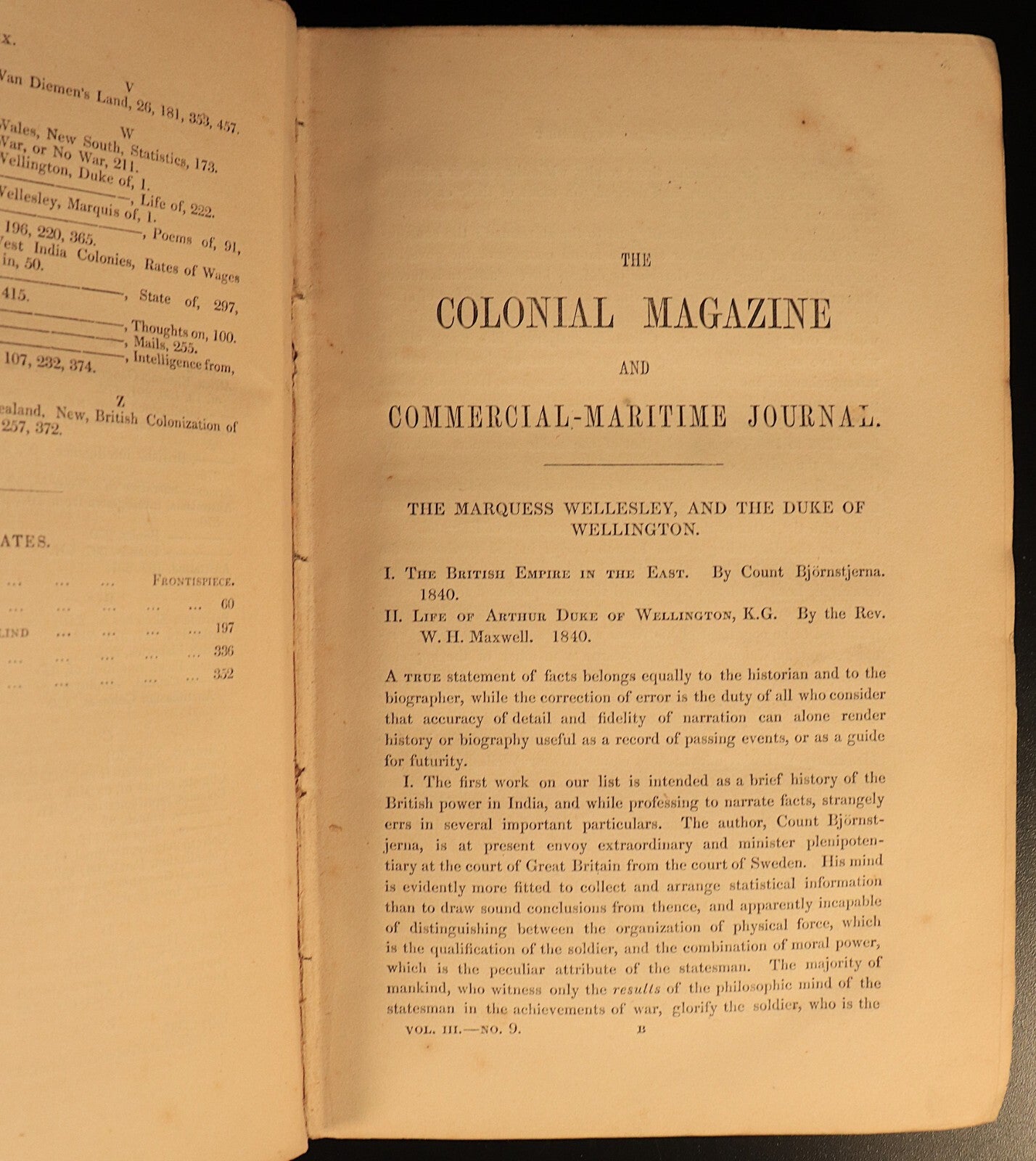 1840 The Colonial Magazine Commercial etc Antiquarian Australian History Book