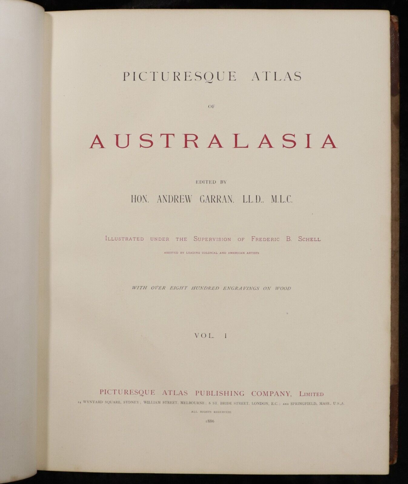 1886 2vol Picturesque Atlas Of Australasia by Andrew Garran w/NSW Railway Map