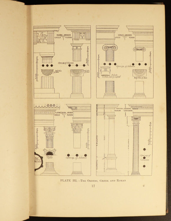 A Descriptive Handbook Of Architecture c1905 Buckmaster Antique Reference Book