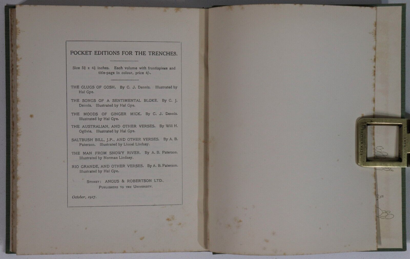 1917 The Glugs Of Gosh by CJ Dennis 1st Edition Australian Literature Book