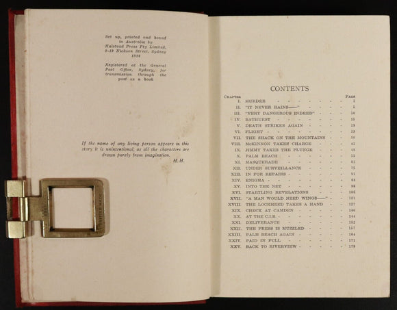 1938 Death In The Morning by Harry Hodge Antique Australian Fiction Book