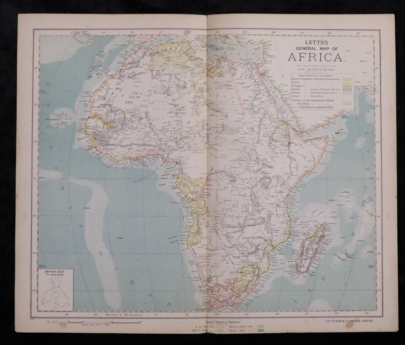 1889 Lett's Popular Atlas 2nd Edition 128 Folding Maps Antique Atlas Book