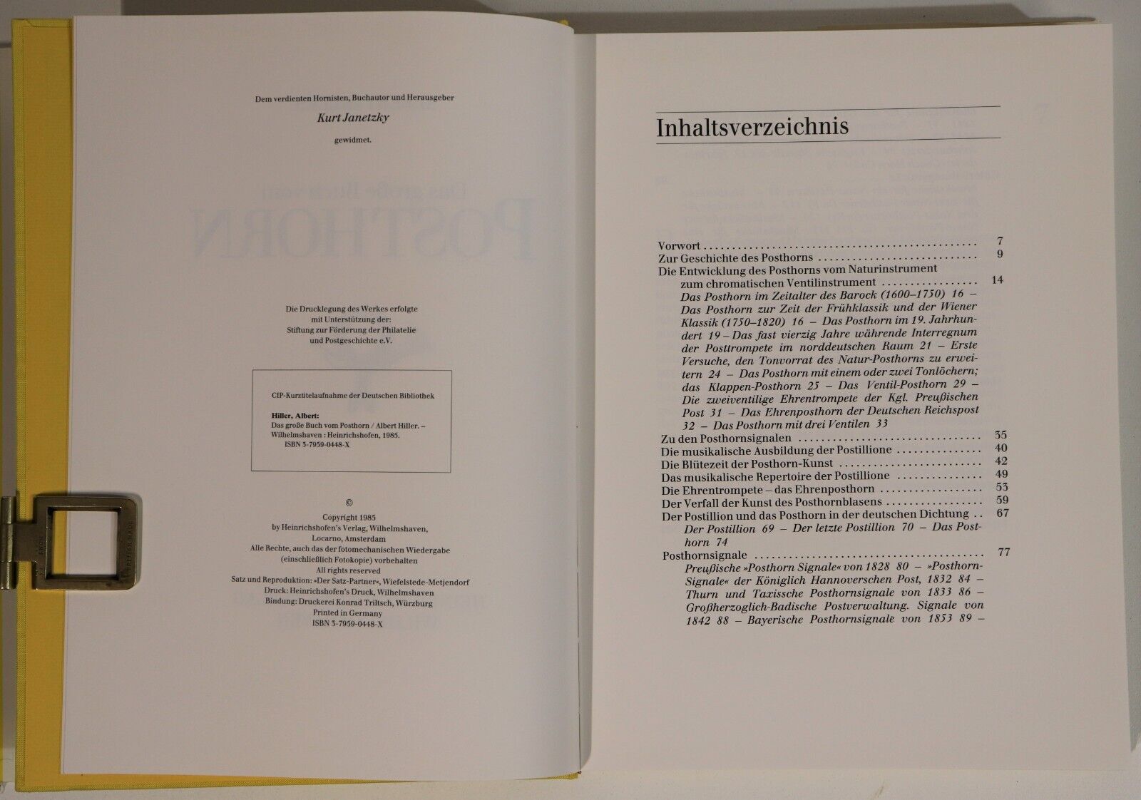 1985 Das Grosse Buch vom Posthorn German Music History & Reference Book