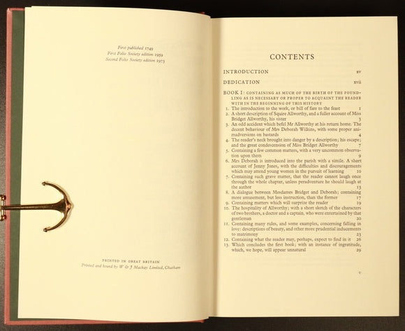 1973 History Of Tom Jones by Henry Fielding Folio Society British Fiction Book