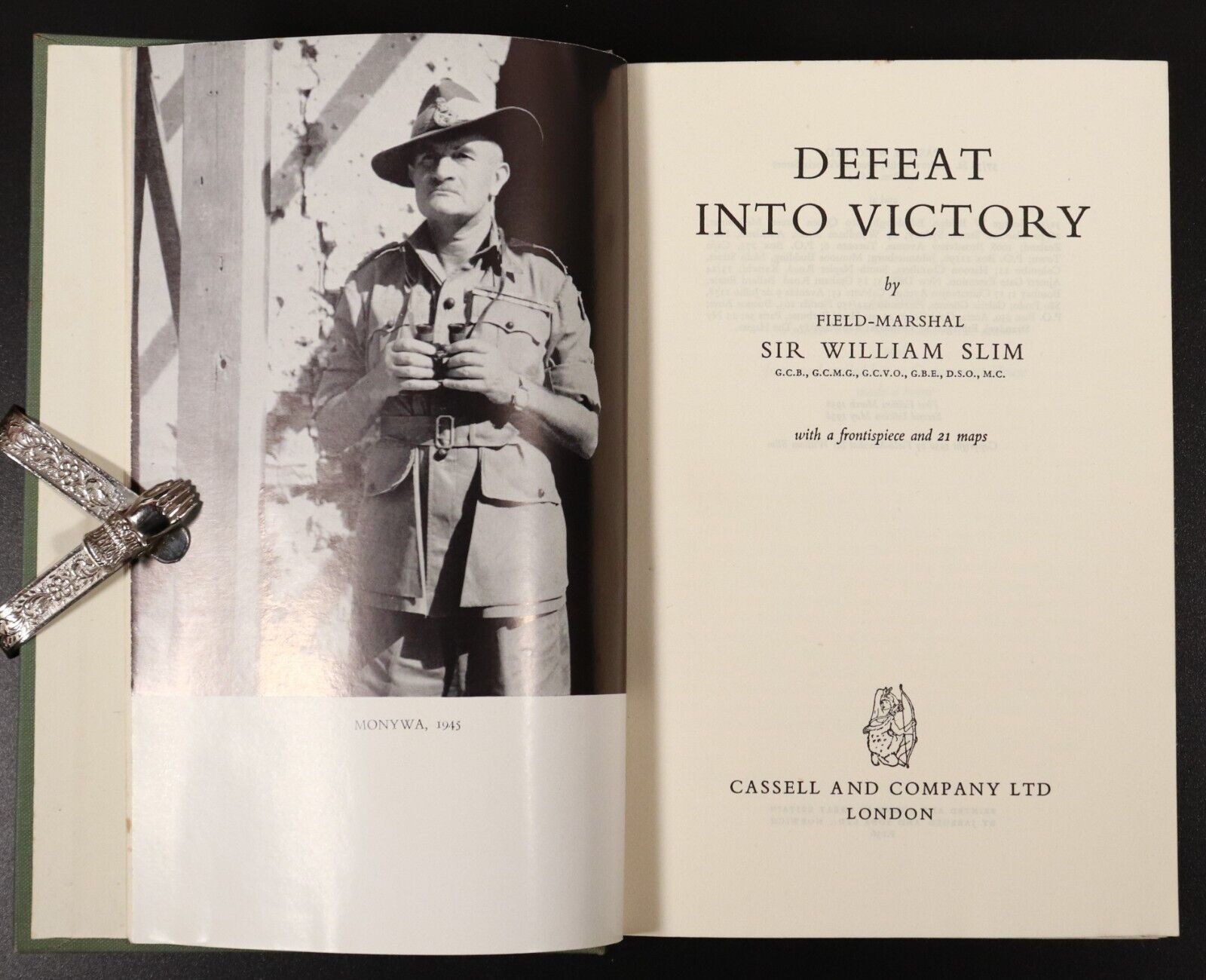 1956 Defeat Into Victory by Sir William Slim Vintage WW2 Burma Military Book