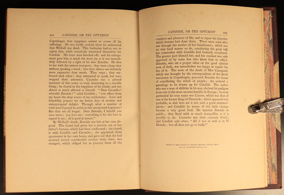 Candide Or The Optimist by Voltaire c1920 Antique French Philosophy Book