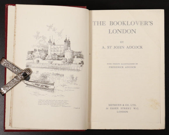 1913 The Booklovers London by A. St John Adcock Antique British History Book