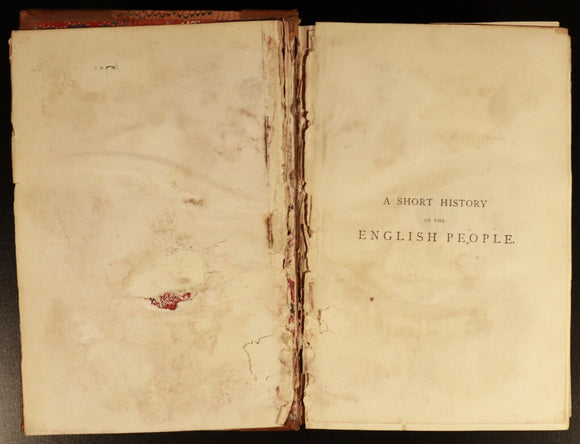 1885 A Short History Of The English People JR Green Antique British History Book