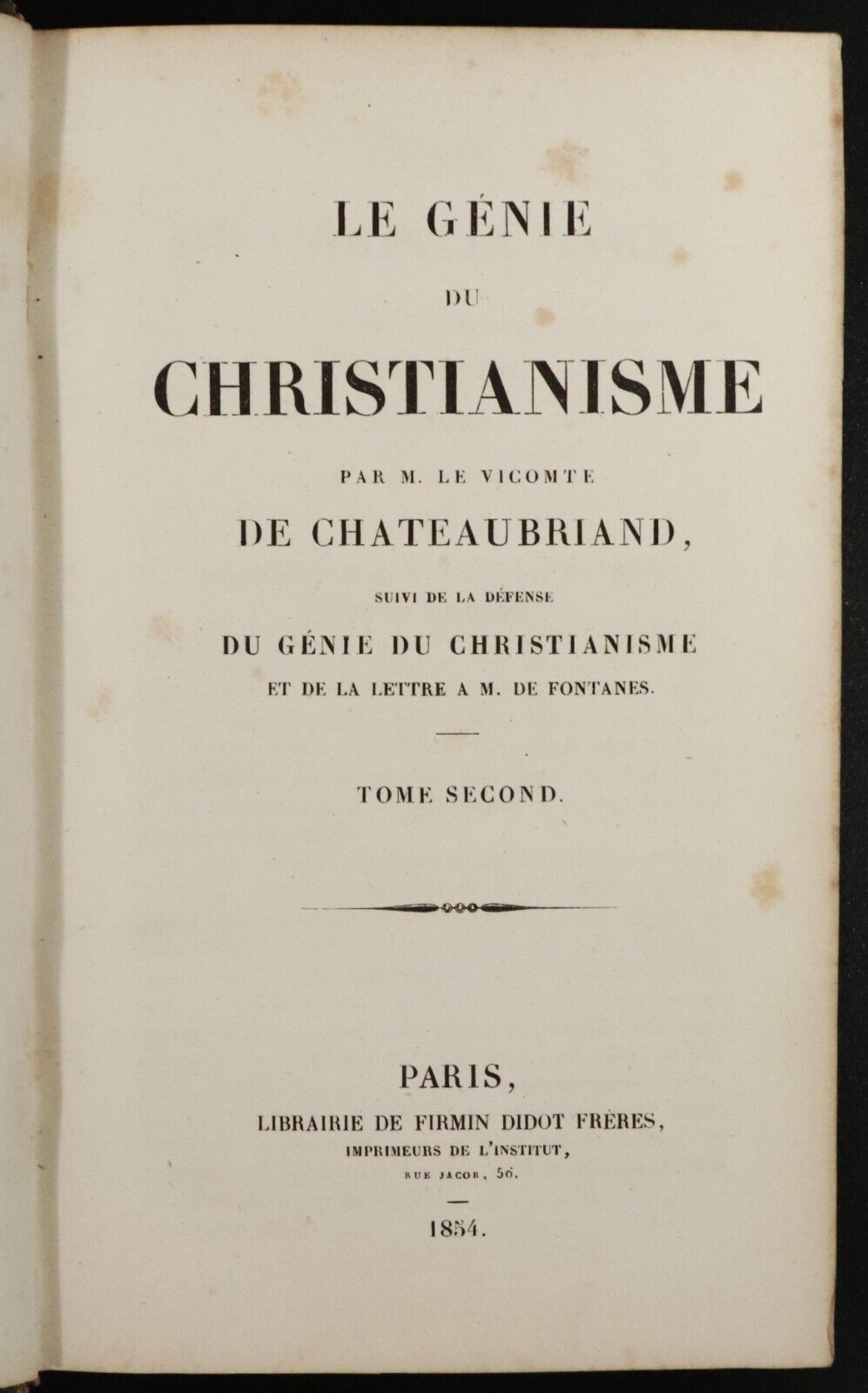 1854 2vol Le Genie Du Christianisme by de Chateaubriand Antique History Books