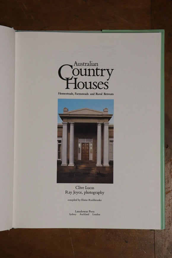 1987 Australian Country Houses Australian History & Architecture Book