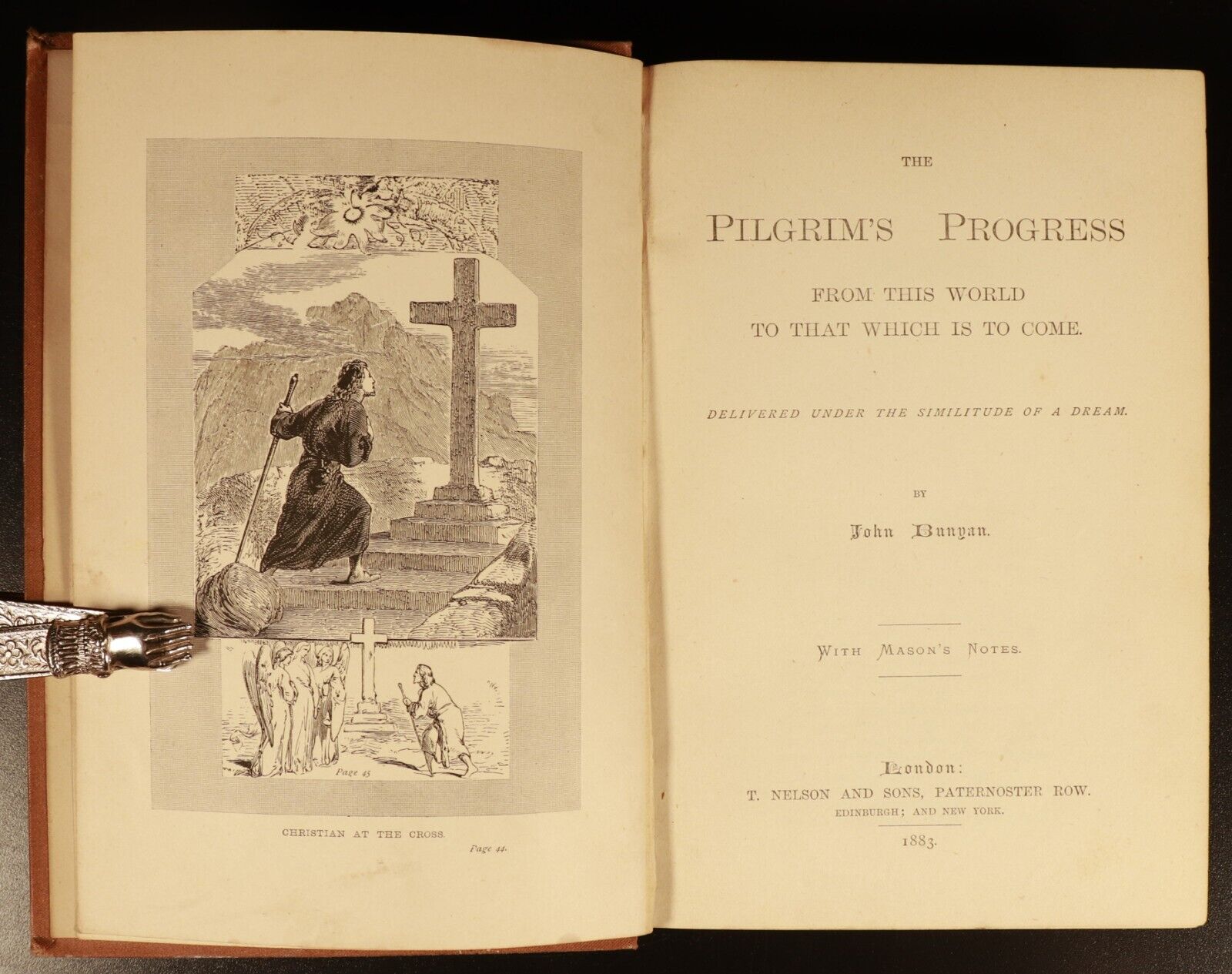 1883 The Pilgrim's Progress by John Bunyan Antique Christian Literature Book