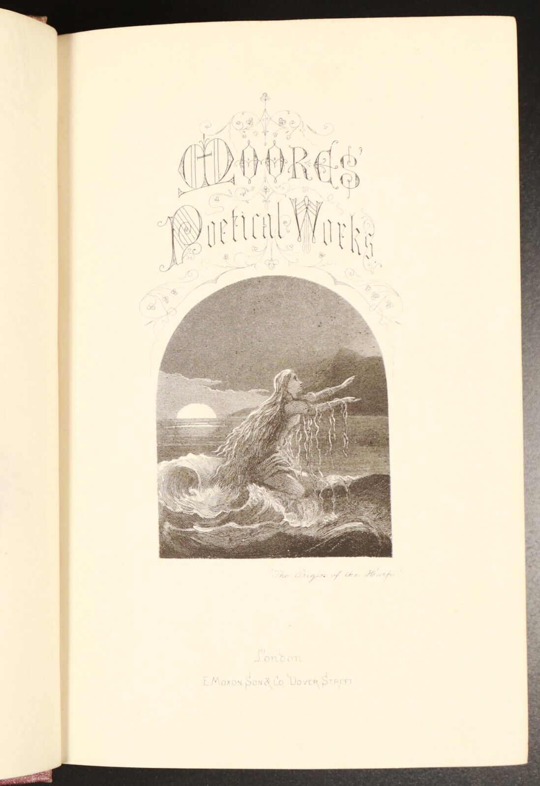 c1870 The Poetical Works Of Thomas Moore Illustrated Antique Irish Poetry Book