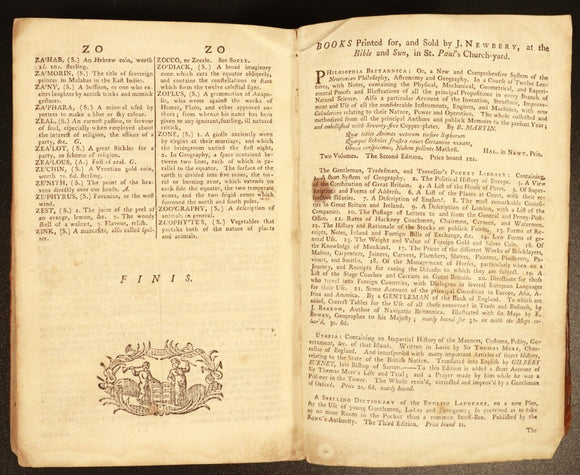 1753 Pocket Dictionary or Complete English Expositor Rare Antiquarian Book 1st