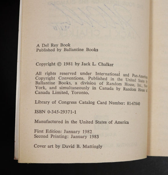 1982 4vol Four Lords Of The Diamond JL Chalker Science Fiction Book Set SIGNED