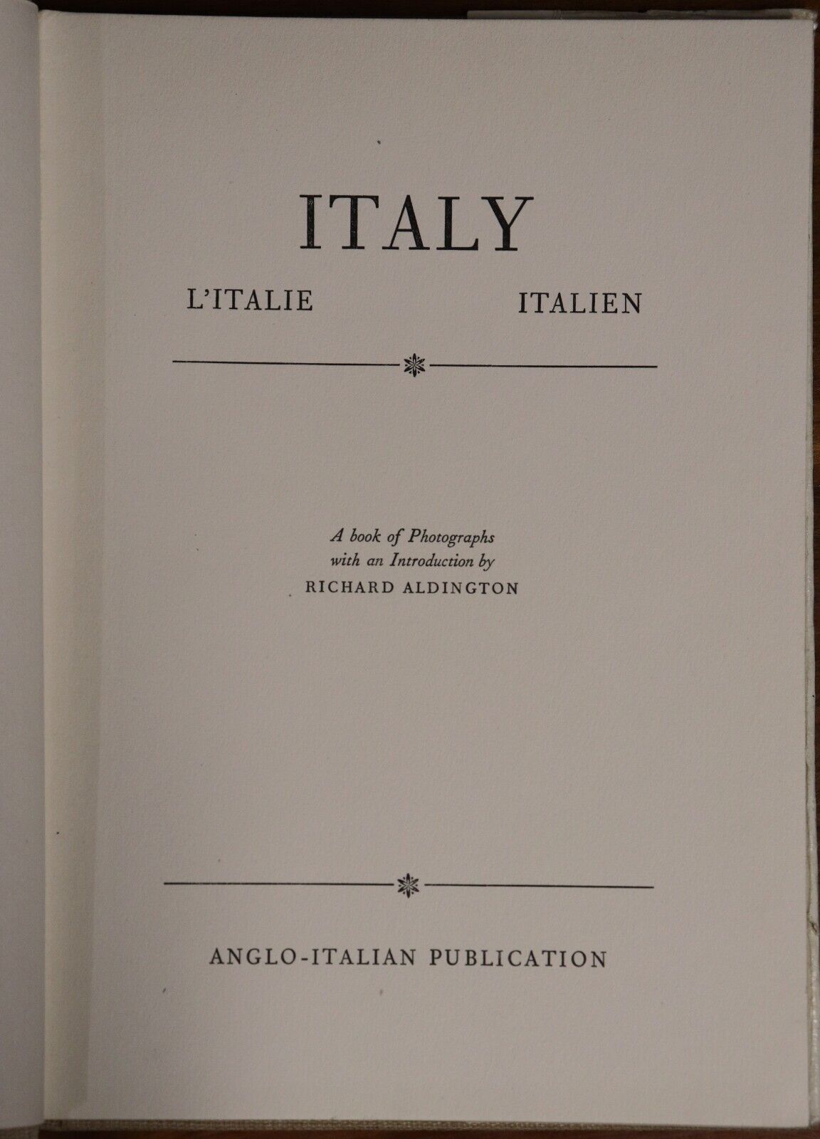 c1961 Italy: A Book Of Photographs Vintage Italian Photographic History Book - 0