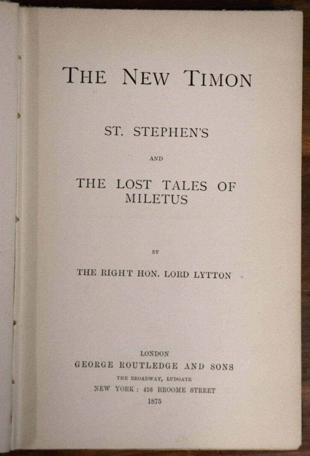 1875 The New Timon by Lord Lytton Antique Poetry & Literature Book - 0