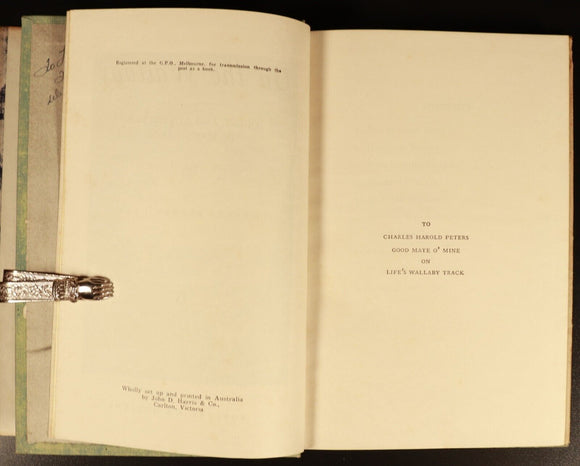 1944 On The Wallaby by Charles Barrett Australian Natural History Book 1st Ed