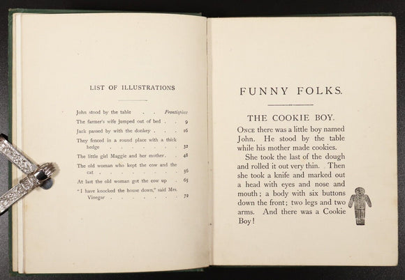c1910 Funny Folks Antique Children's Book Nelson's Fireside Library Illustrated