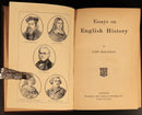c1920 Macaulay's Essays On English History Antique British History Book-5