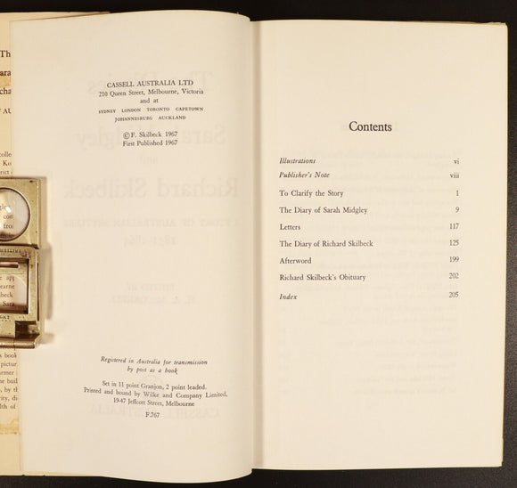 1967 Diaries Of Midgley & Skilbeck Story Of Australian Settlers History Book