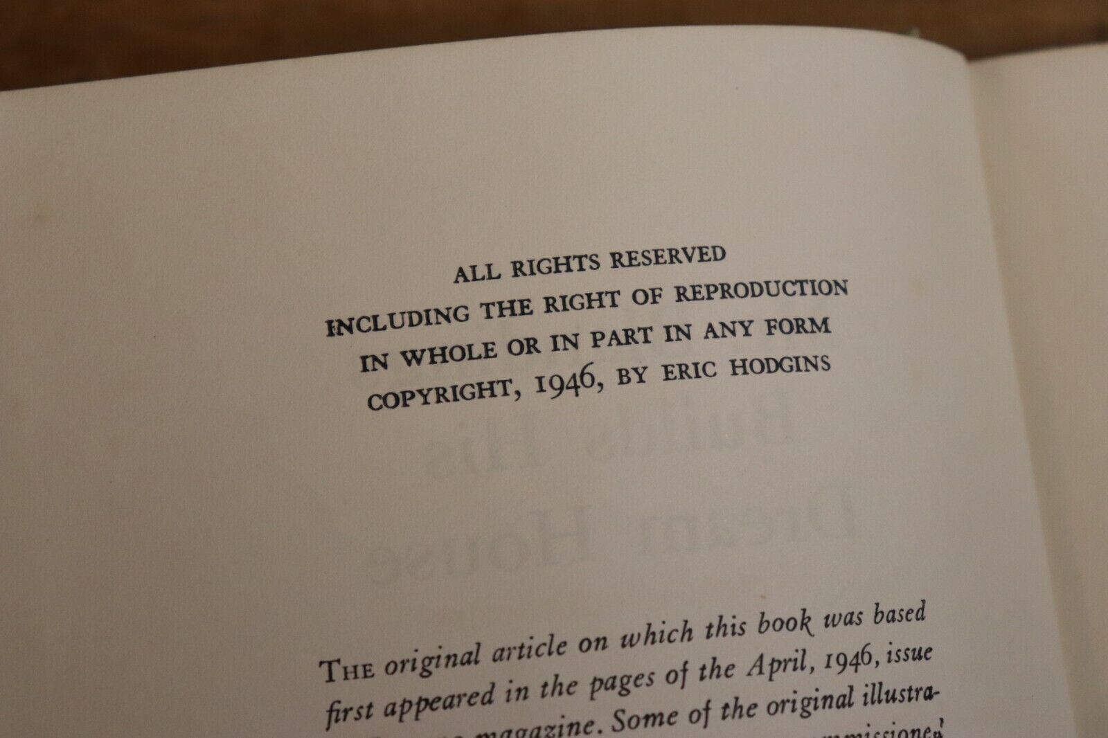 1946 Mr. Blandings Builds His Dream House 1st Edition Real Estate Fiction Book