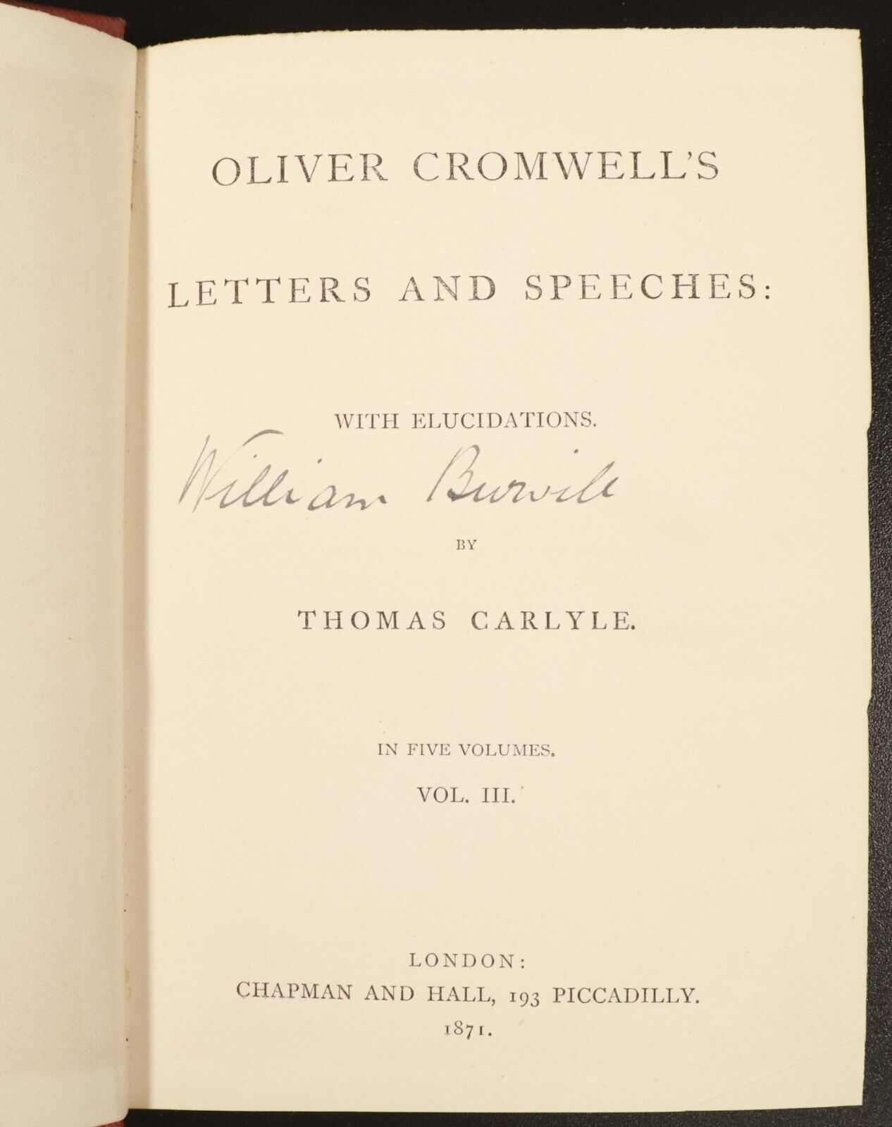 1871 5vol Oliver Cromwell Letters Speeches Thomas Carlyle Antiquarian Book Set