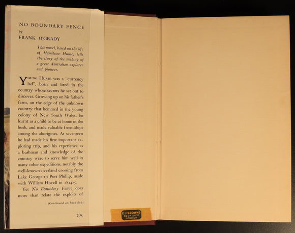 1960 No Boundary Fence by Frank O'Grady Vintage Australian Fiction Book 1st Ed