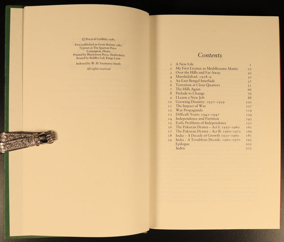 Vignettes Of India by Percival Griffiths 1985 British India History Book 1st Ed