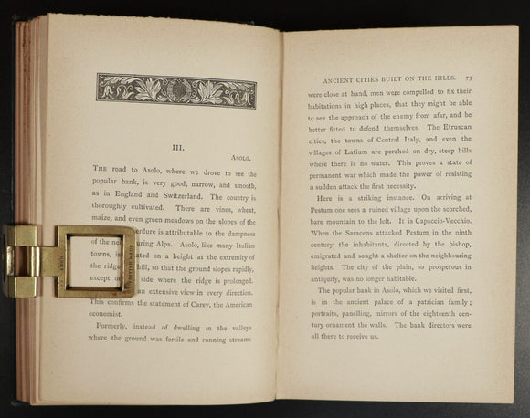 1892 Letters From Italy by M. Emile De Laveleye Antique Italian History Book