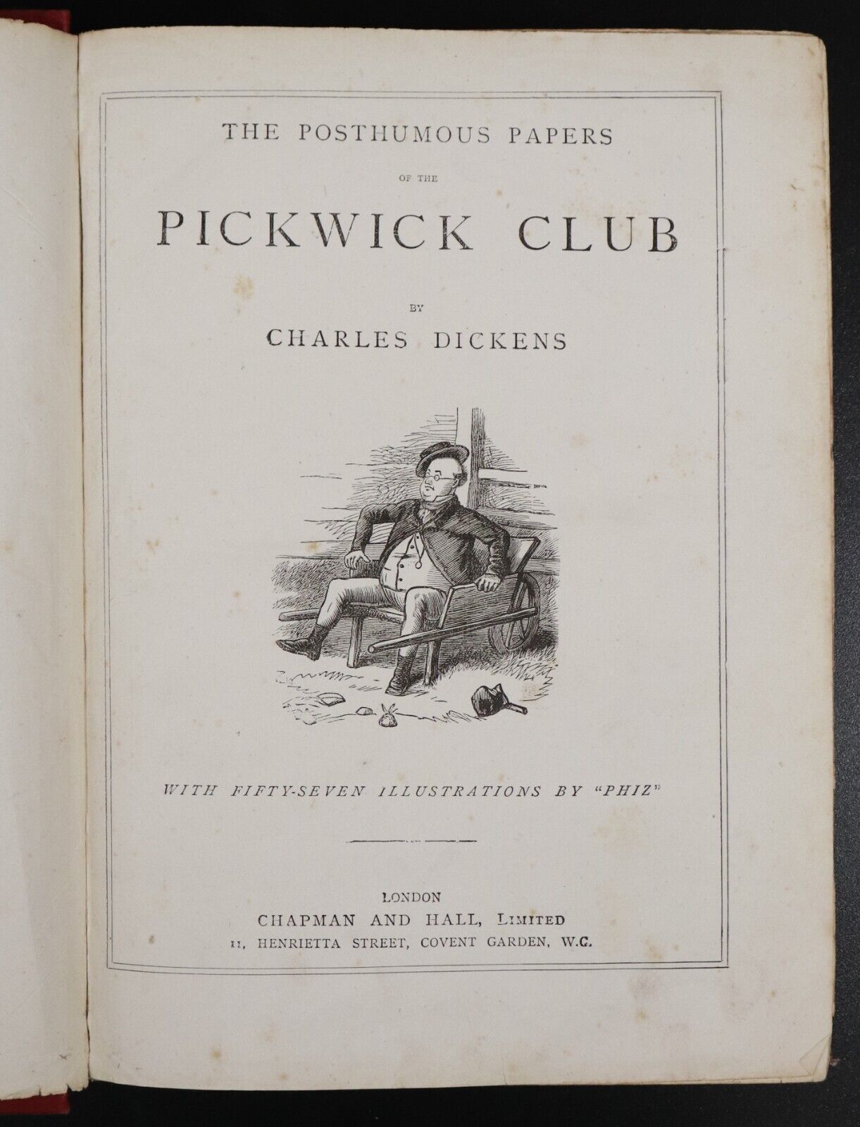 c1880 Pickwick Club & Old Curiosity Shop by Charles Dickens Antique Fiction Book