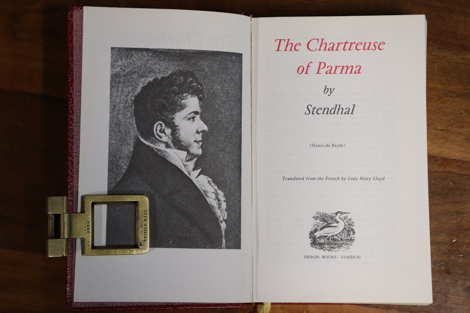 c1969 The Chartreuse Of Parma by Stendhal Classic Literature Heron Fiction Book - 0