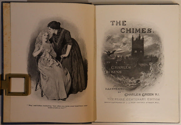 c1912 The Chimes by Charles Dickens Antique British Fiction Literature Book