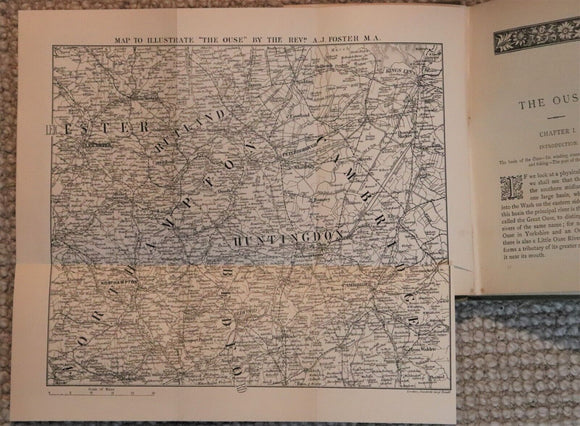 c1891 The Ouse by A.J. Foster Antique British Natural History Book w/Map