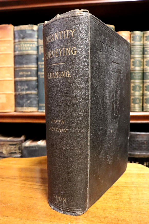 1923 Quantity Surveying by J. Leaning Antique British Architecture Book